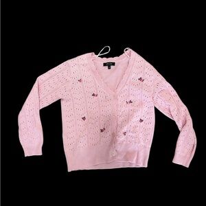 ✨ Floral Pink Witty Fox Sweater cardigan✨